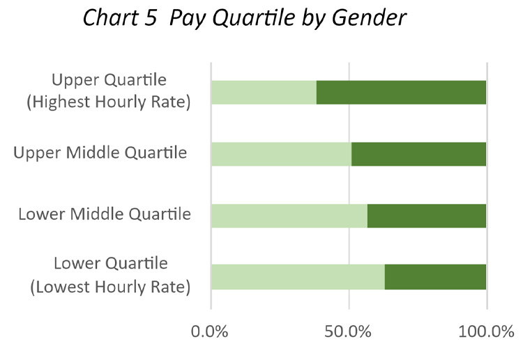 Chart 5 Pay Quartile by Gender