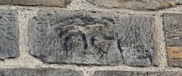 A face found in the stone work of St Salvator's Chapel, said to be that of Patrick Hamilton