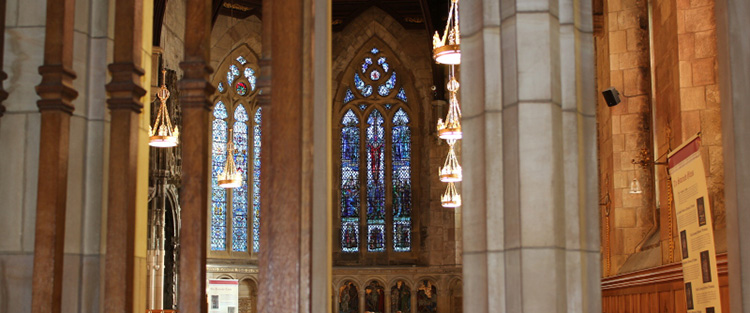 Stained glass of St Salvator's Chapel