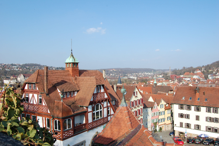 A picture of the Tübingen skyline in Germany 