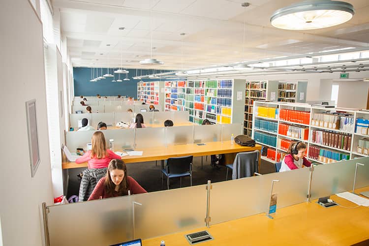 Students studying in JF Allen Library