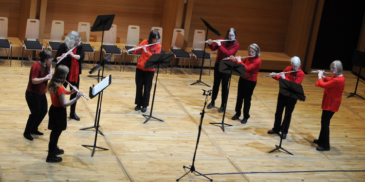 A group of flute players, flautists